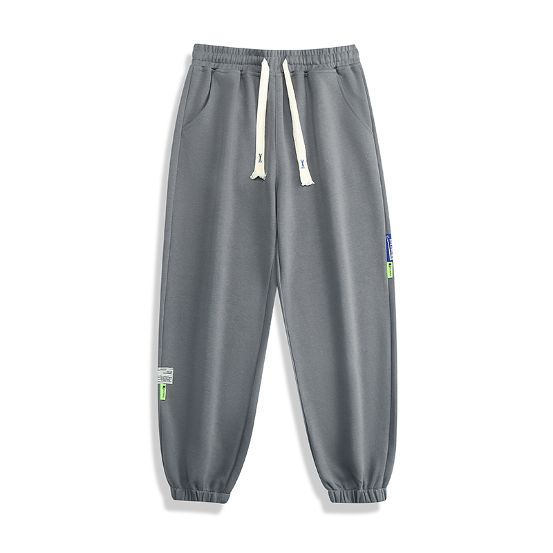 2023裤子男休闲裤潮宽松阔腿华棉直筒高街新款运动男裤