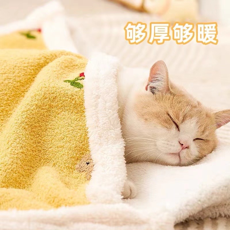 宠物毛毯秋冬保暖猫毯冬季加绒加厚法兰绒狗被子宠物被子猫咪垫子