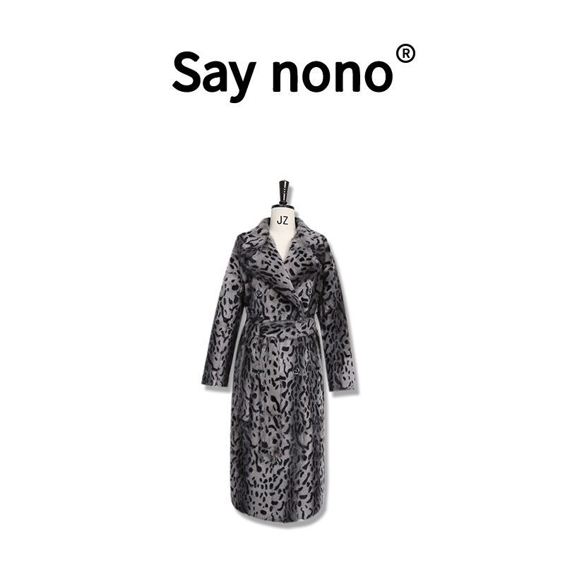Say nono★“豹纹辣妹”轻奢进口猾子毛 皮毛一体女装皮草DC-23182