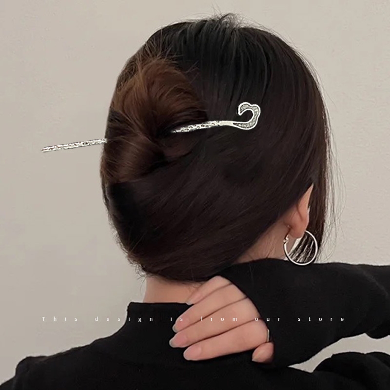 新中式精致现代简约后脑勺发簪日常权杖百搭清冷小众发饰古典簪子