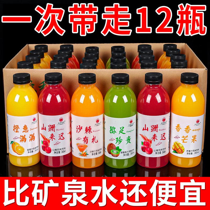 【新店活动】12瓶仅需9.9果汁沙棘汁山楂汁芒果汁橙汁猕猴桃汁批发