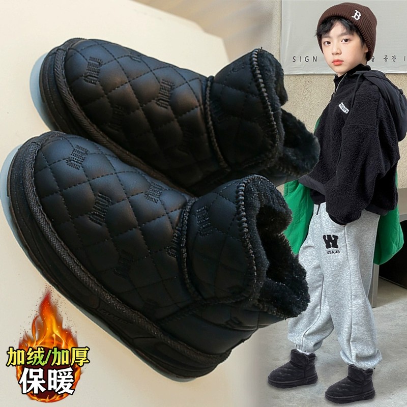 回力瑞儿童雪地靴男童东北大棉靴2023新款冬季加绒男孩棉鞋雪地棉