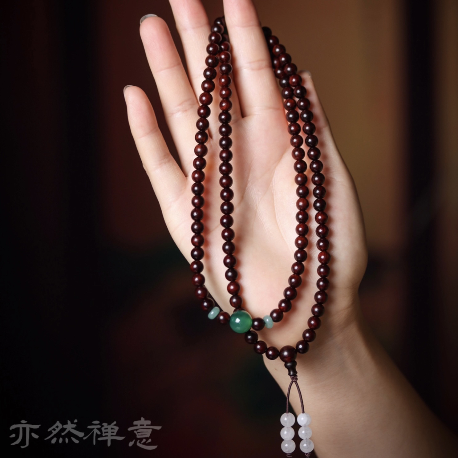 非金属木质手链 祝福链接（祝福发货）女士手串0.6×108颗（木石之美）