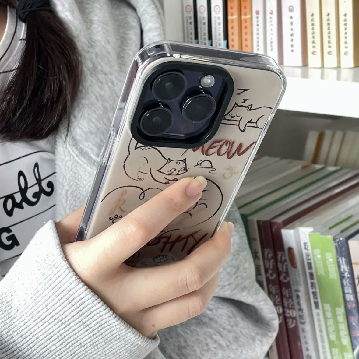 卡通猫咪苹果14手机壳13iPhone12pro新8SE软7plus透明xsmax/11/7p