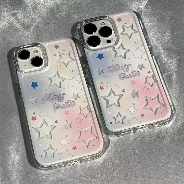英文星星苹果14pro手机壳IPhone13新款12/11女xsmax/xr/x高级7p8p