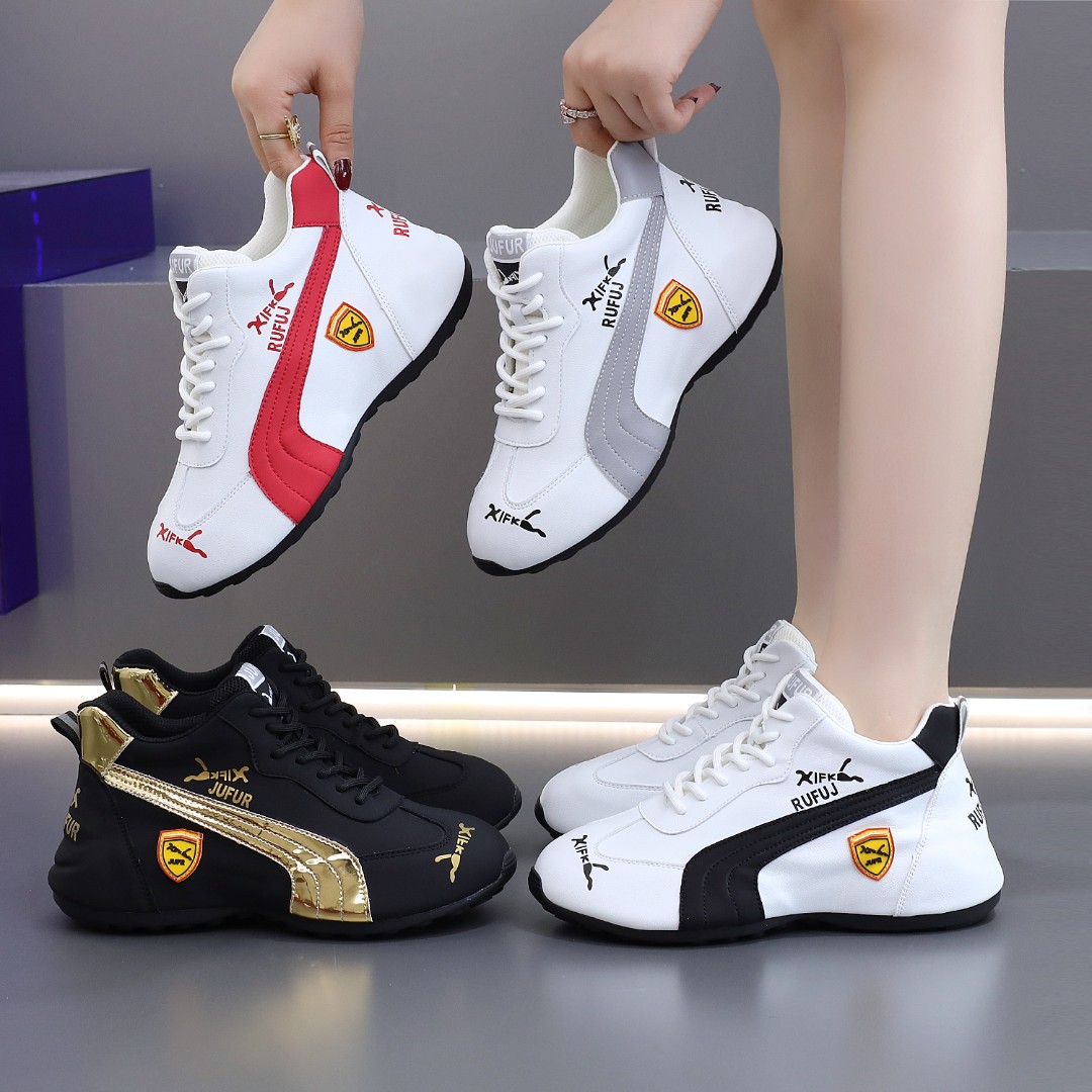 【潮一男女同款】软底皮面时尚运动鞋舒适百搭休闲情侣鞋厚底老爹鞋