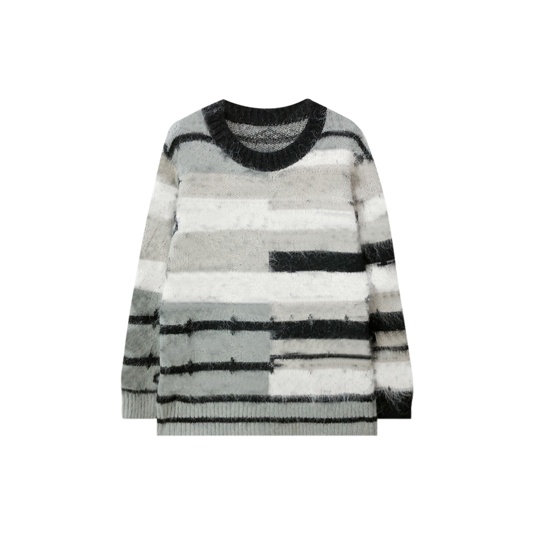 【闪闪】MY2351长袖针织衫软糯字母拼色宽松撞色秋冬