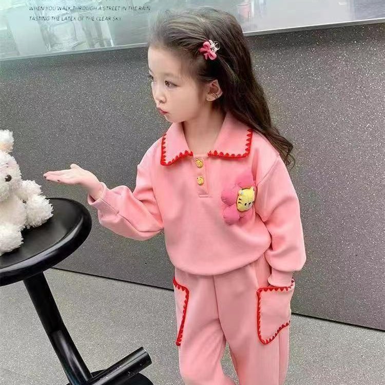 女童秋装长袖宝宝外穿网红洋气时髦炸街秋冬季时尚儿童女孩一整套