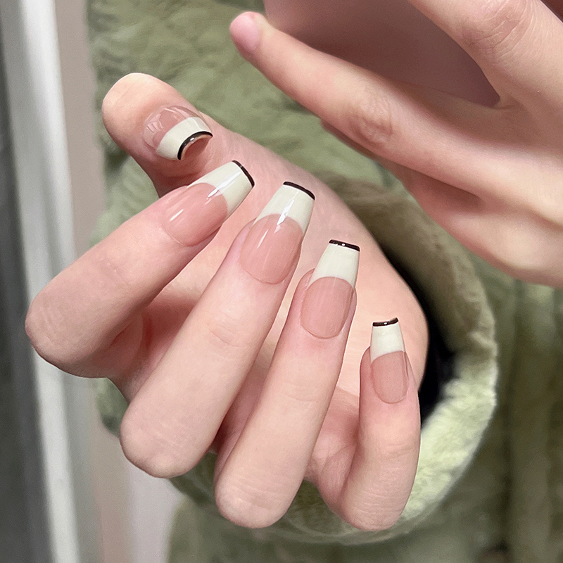 【极简主义】纯手工美甲ins风极简法式美甲显白美甲可拆卸穿戴甲