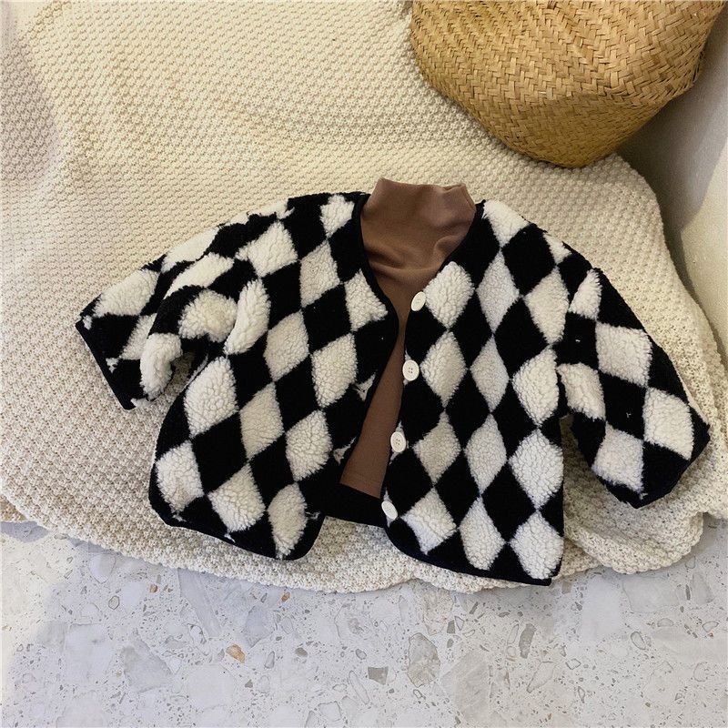 女童皮毛一体外套洋气时髦秋冬款2023新款儿童女宝宝韩版加厚冬装