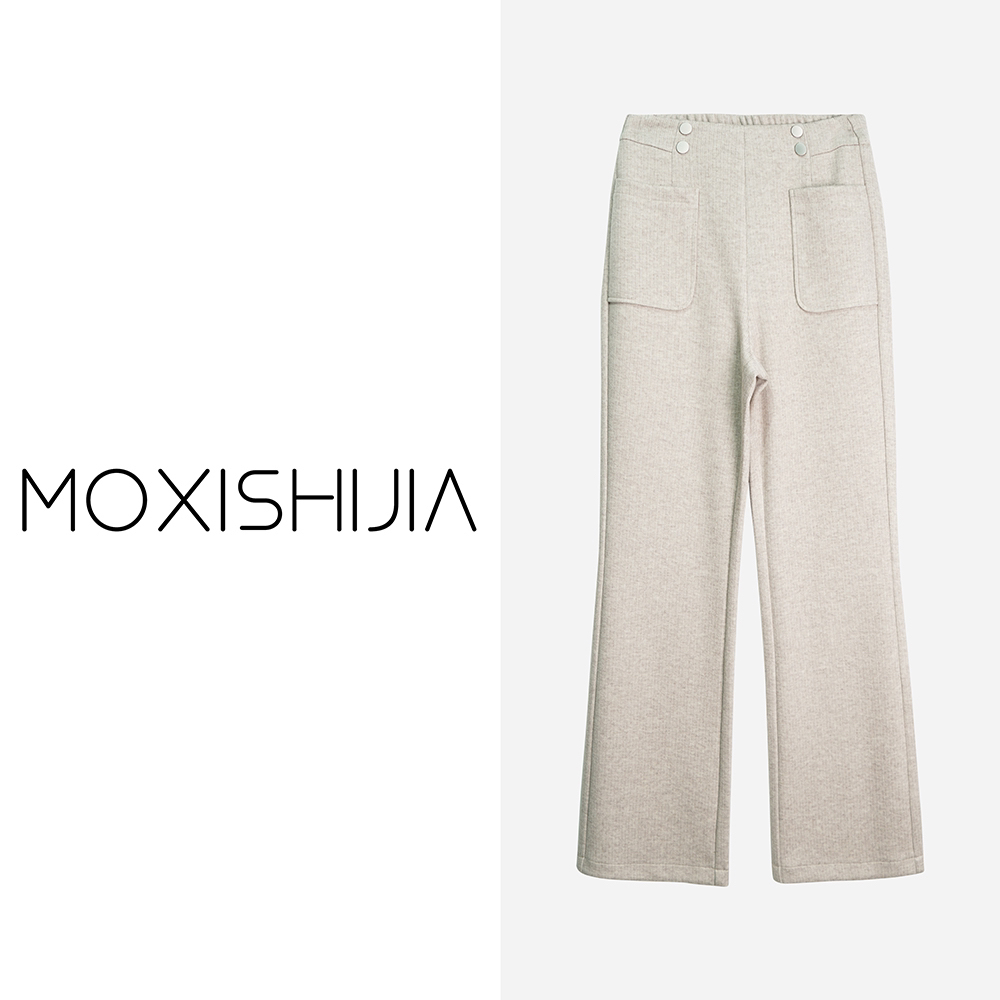 X24605-1【苏琳琳】时尚高腰羊毛垂感显腿长气质直筒裤子3D