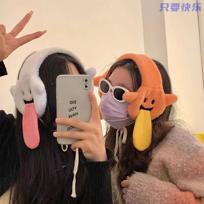 拍照搞怪耳罩女冬天保暖卡通万圣节耳套可爱毛绒耳包耳学生耳暖护