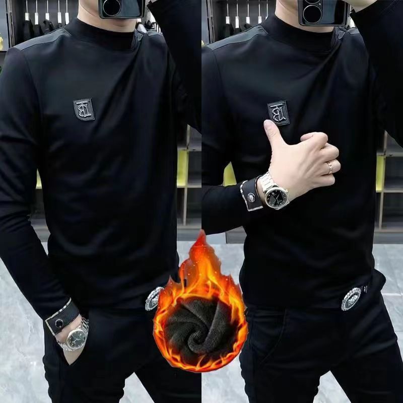 【小扬哥推荐】秋冬新款男士打底衫长袖高档弹力百搭修身衣服