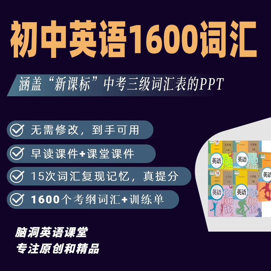 脑洞英语课堂 初中英语1600词汇课件