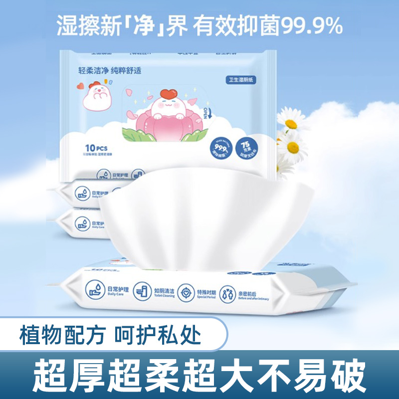 好管家康达柔湿厕纸家庭实惠大包便携装私处专用洁厕湿纸巾擦屁屁