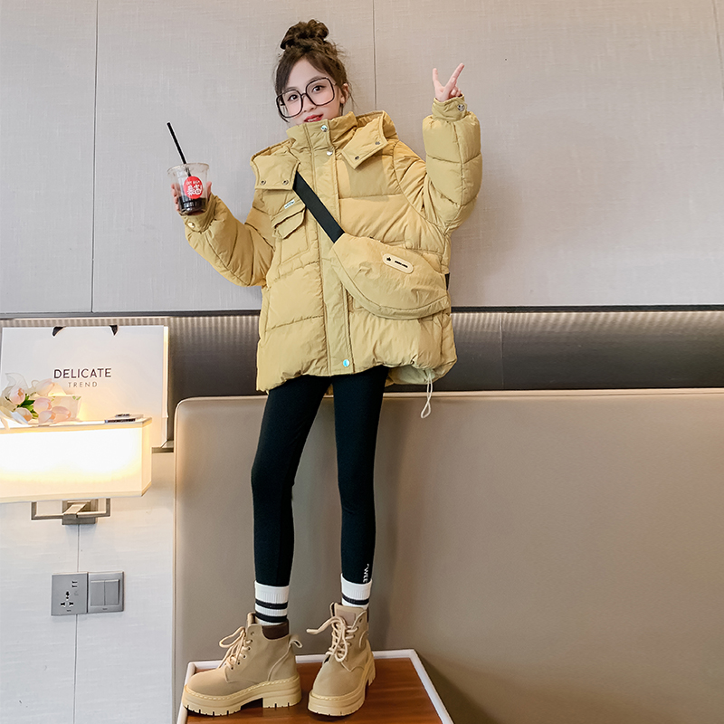 女童棉服洋气冬装2023新款中大儿童潮酷女孩棉衣冬季加厚棉袄外套