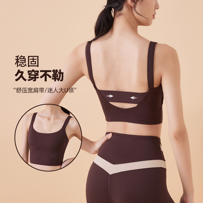 运动内衣女遮副乳聚拢防下垂跑步防震外穿美背瑜伽背心