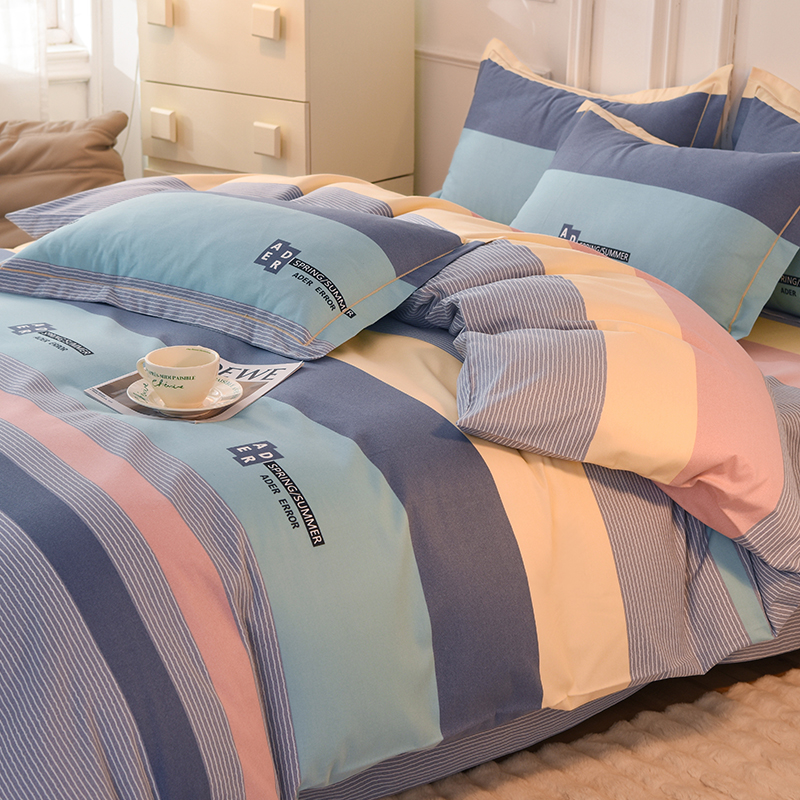 全棉加厚磨毛四件套100%纯棉床单被套被罩床上用品学生宿舍三件套