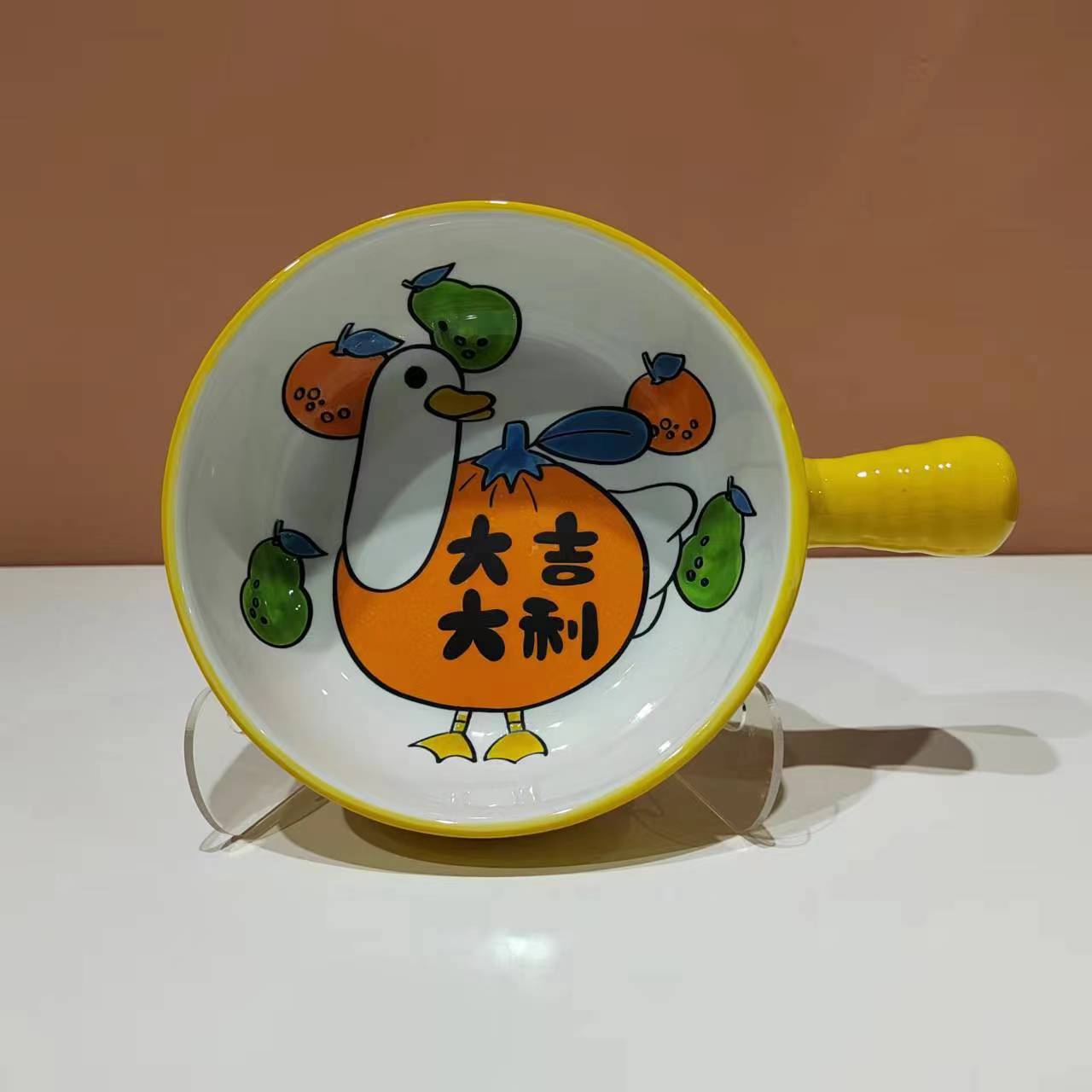 【7.9包邮】卡通手柄碗水果沙拉碗餐具可爱少女心带把泡面碗