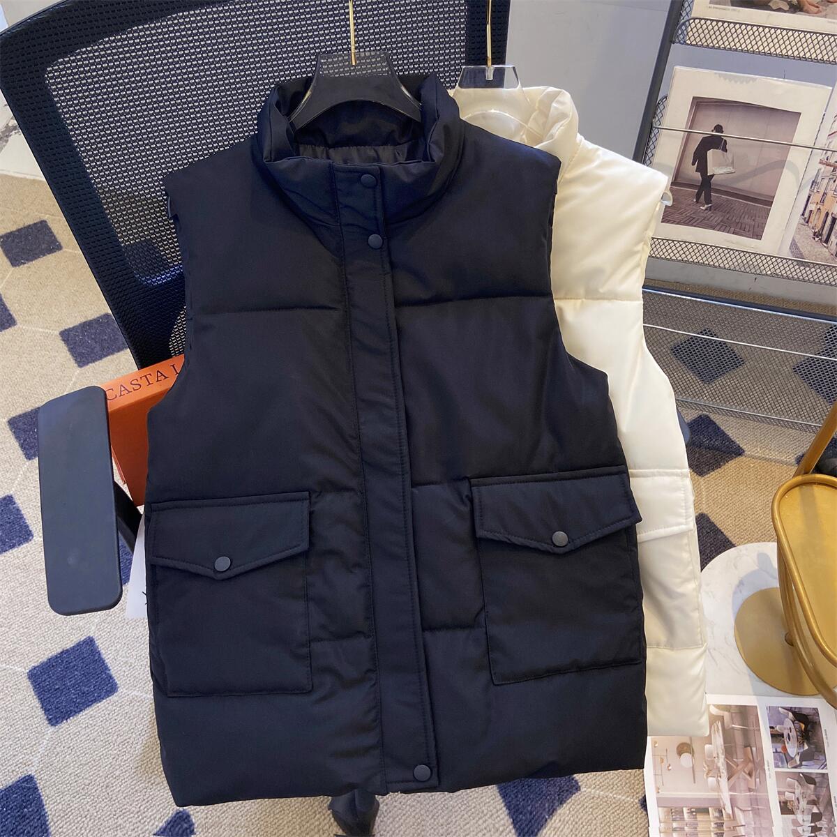 胖mm新款韩版棉服马甲女秋冬短款显瘦立领马夹外穿坎肩背心潮