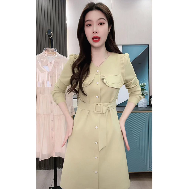 【丹丹】6156连衣裙女春秋装2023年长袖女装收腰裙子134