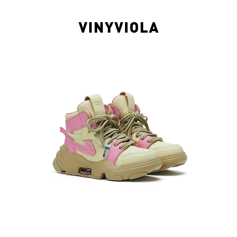 VINYVIOLA秋冬23年新款潮流时尚拼色高帮滑板鞋