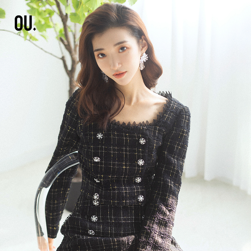 【商场同款】OU.FASHION/欧点名媛小香风秋冬上衣外套1072140184