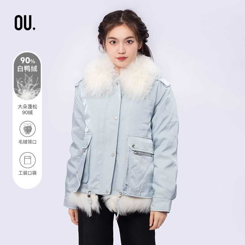 【商场同款】OU.FASHION/欧点女款冬季外套中长款羽绒服1092140689