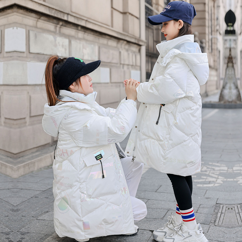 儿童羽绒服女童中长款2022新款洋气女孩中大童加厚女大童冬装外套