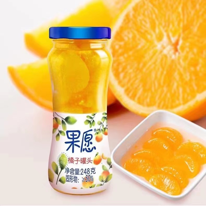 果愿果秀果愿橘子罐头椰果什锦水果黄桃爽口248g果肉罐头整箱批发