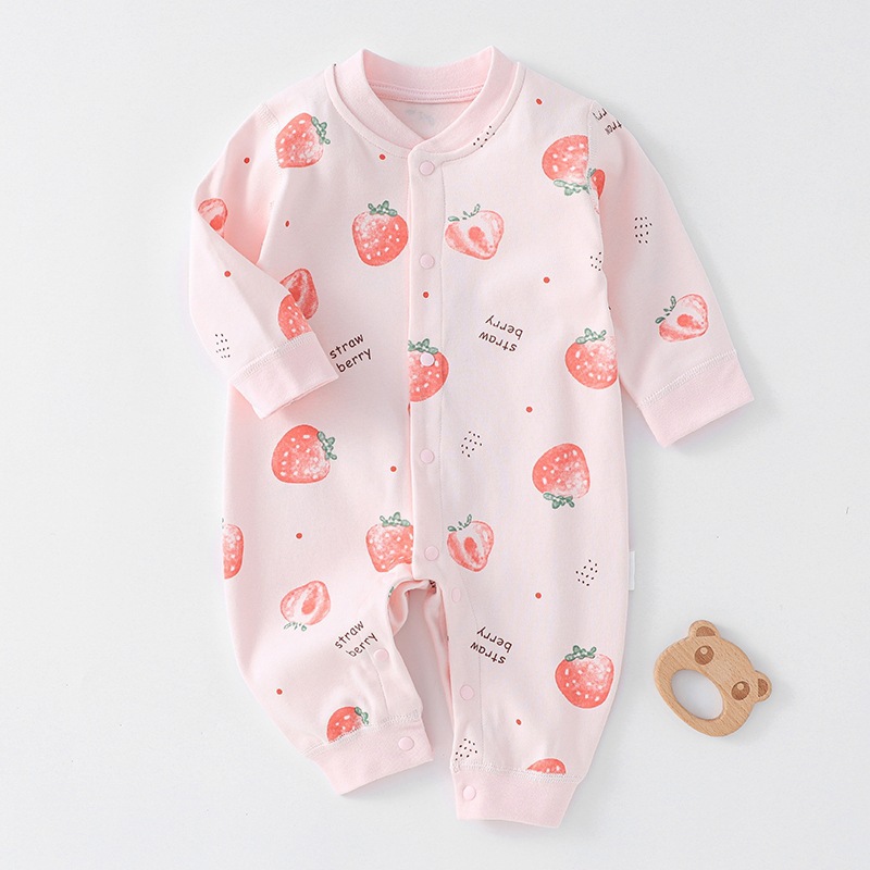 婴儿连体衣秋冬纯棉A类哈衣爬服秋冬无骨内衣打底衣宝宝衣服睡衣