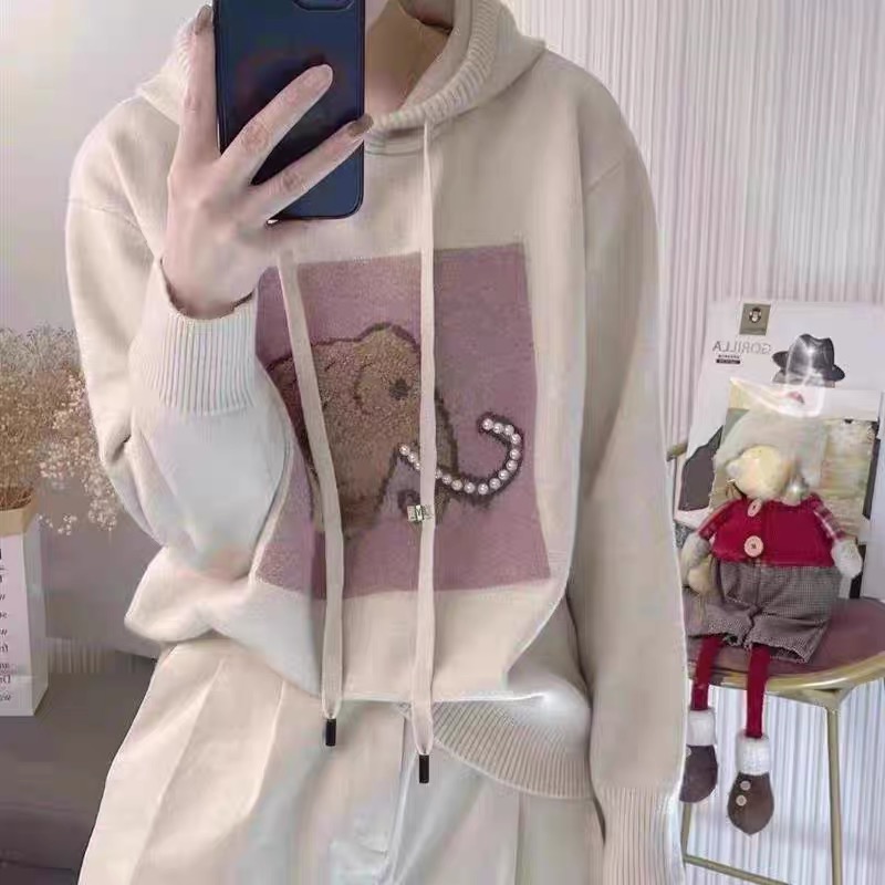 线下299！慵懒舒适！时尚百搭连帽女式针织衫A905