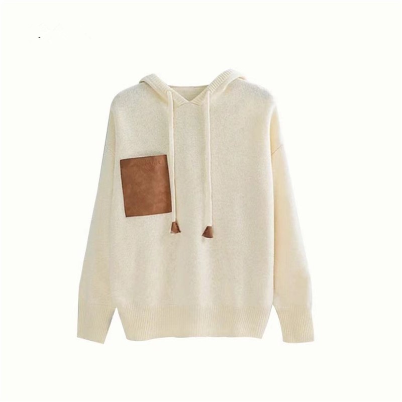 线下499！亲肤不扎人！连帽抽绳超有气质女式针织衫