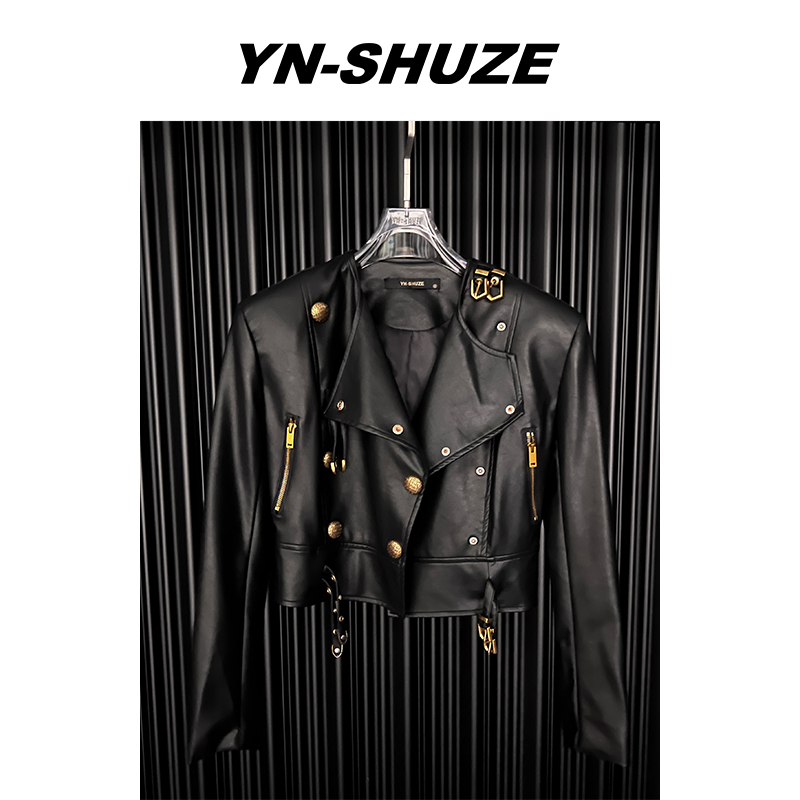 【YN-SHUZE】JM10166朋克重工机车皮衣外套