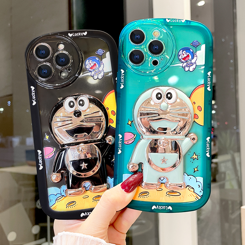 【苹果/华为/vivo/oppo/小米】透明硅胶蓝胖子创意支架手机壳防摔