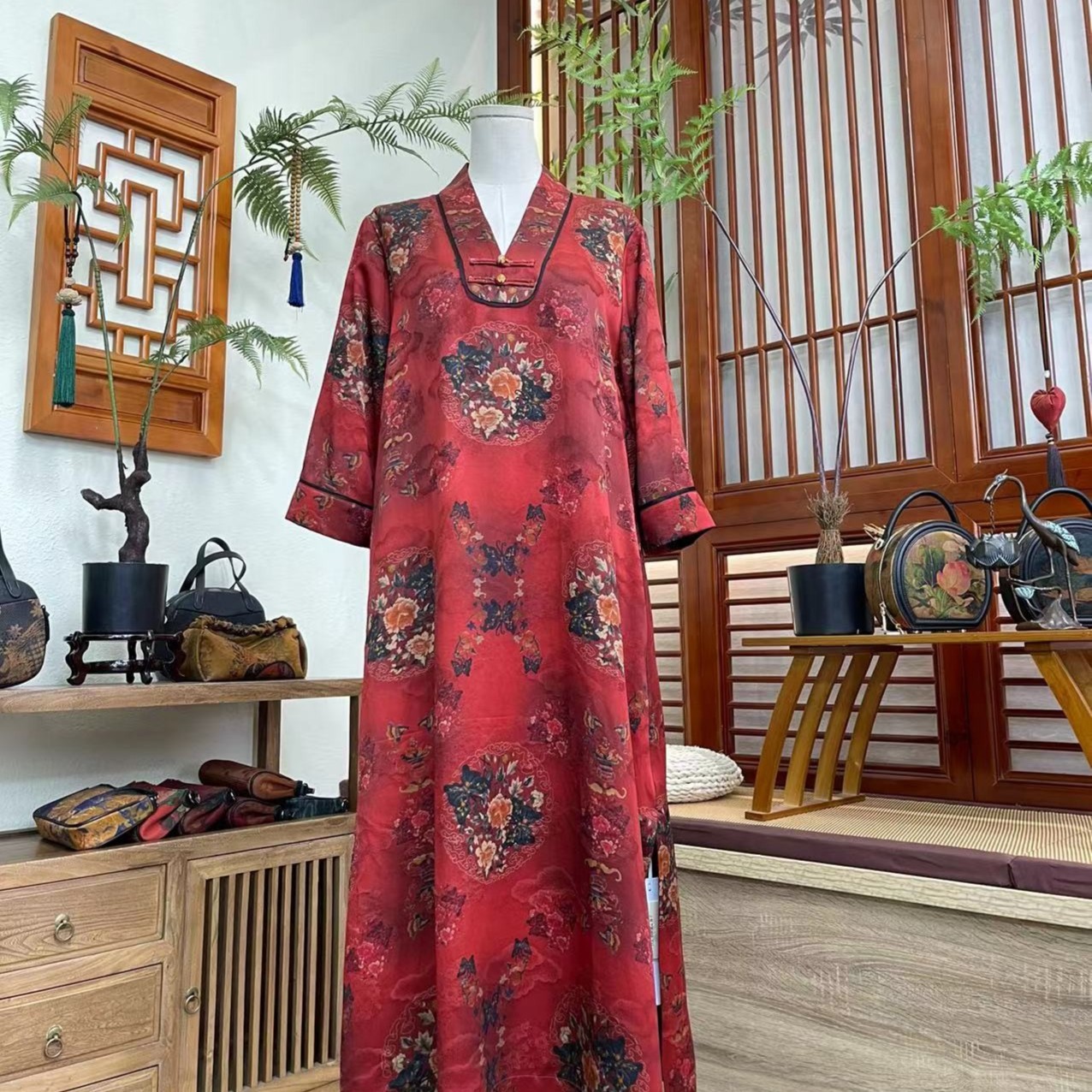 江南凤羽FY693506连衣裙新中式连衣裙  衣长113