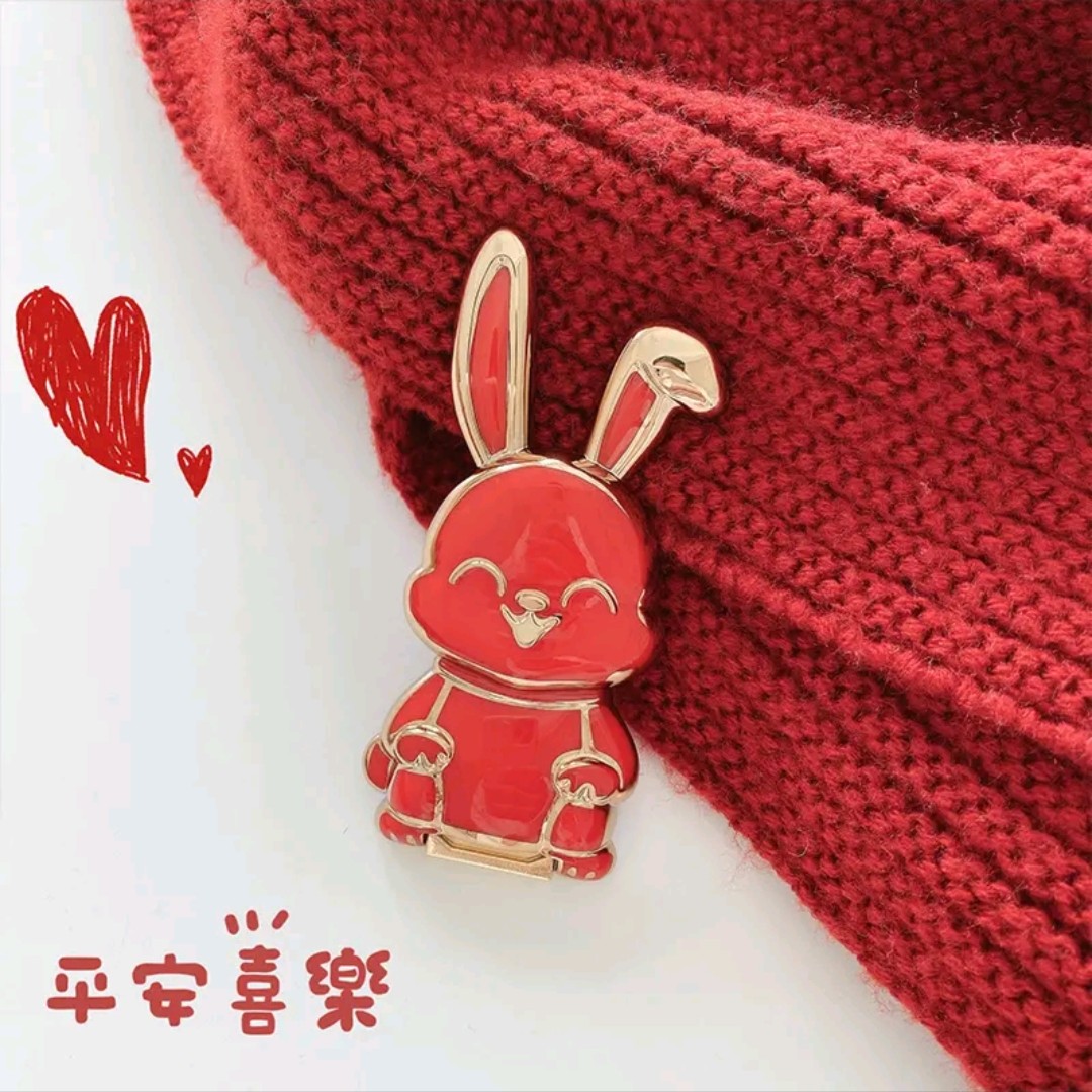 卡通兔子手机支架桌面折叠支架卡通创意可爱懒人手机ins折叠支架