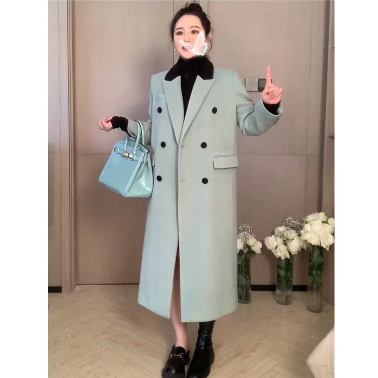 XINYI【弥敦道往事】单面呢绗棉大衣女 XM238513
