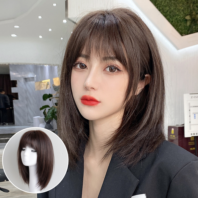 全真发头套女仿真人发丝锁骨发网红全头套自然时尚中长发全真发套