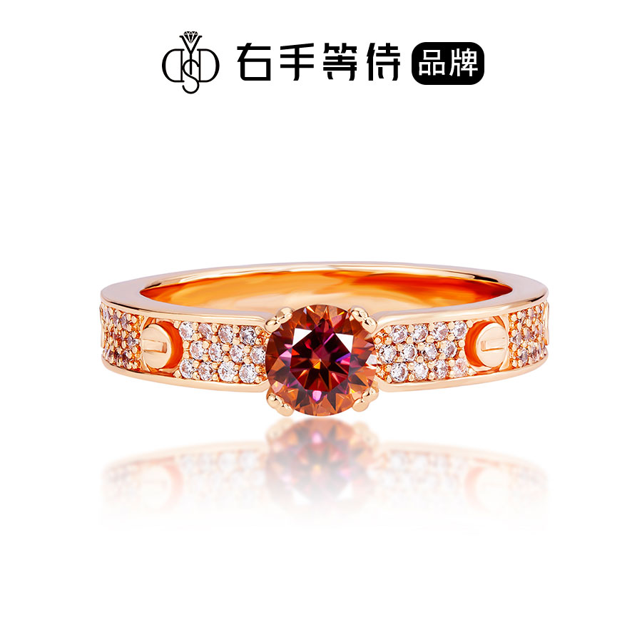 铜合金莫桑石戒指 右手等待海天霞辉煌复古欧美满镶高级闭口钻戒