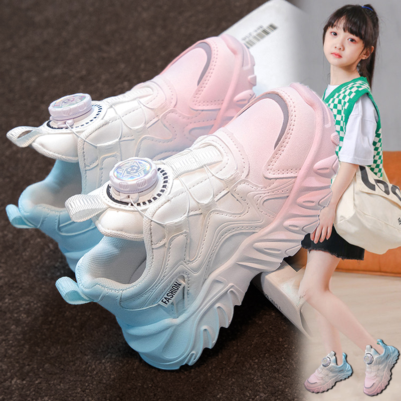 回力瑞女童老爹鞋2023新款秋季女孩旋转扣运动鞋儿童休闲软底板鞋