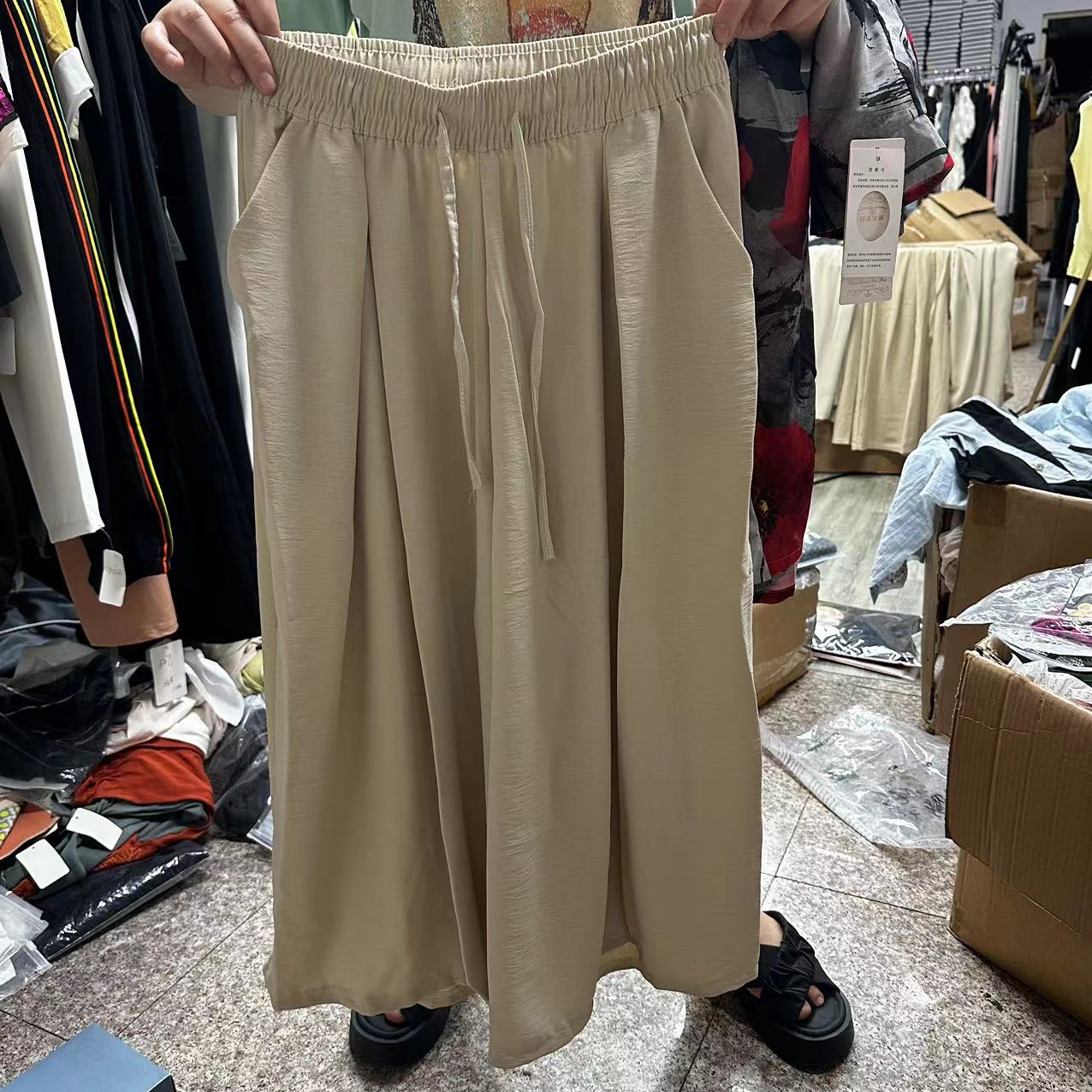 288遮肉神器修饰腿型高腰宽松阔腿七分裙裤C3-4-1-1