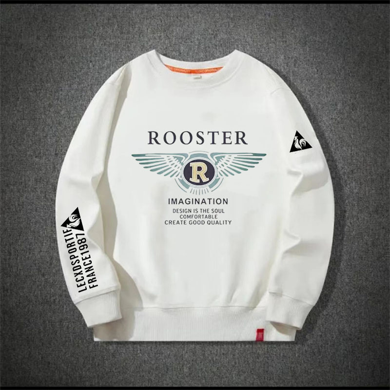 法国公鸡卫衣男秋冬新款2023圆领无帽套头休闲运动宽松上衣外套男