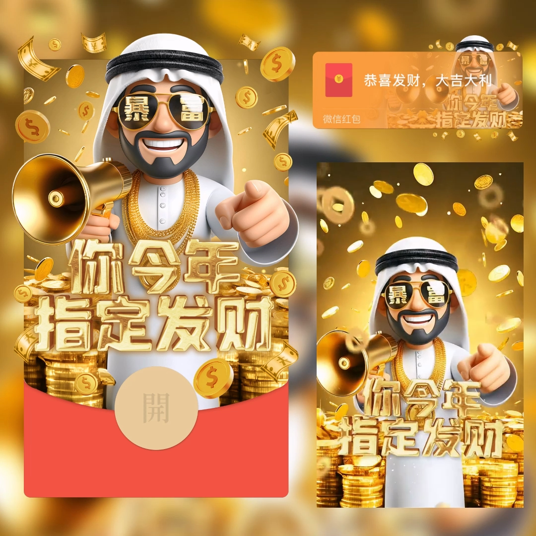 指定发财红包封面暴富好运发财背景音乐动图定制服务使用