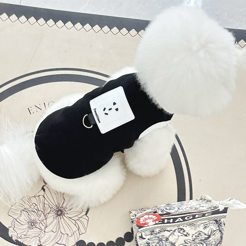 ins风秋冬装新款宠物狗狗加厚螺纹棉衣服泰迪比熊雪纳瑞小狗背心