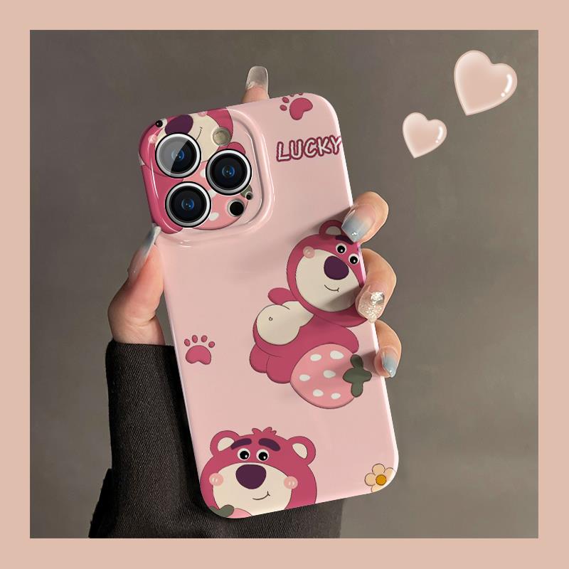 苹果14手机壳iPhone12Promax新款草莓熊1311Pro全包XS8P菲林壳手