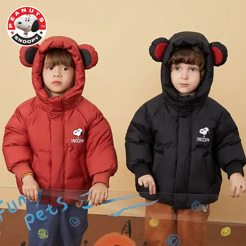 秋冬儿童保暖90白鸭绒休闲外穿可爱加厚卡通羽绒服