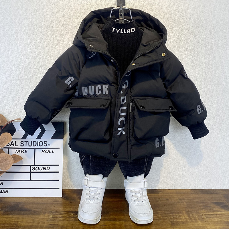 男童冬季加厚棉衣2023新款儿童韩版棉服时髦宝宝冬装棉袄保暖外套