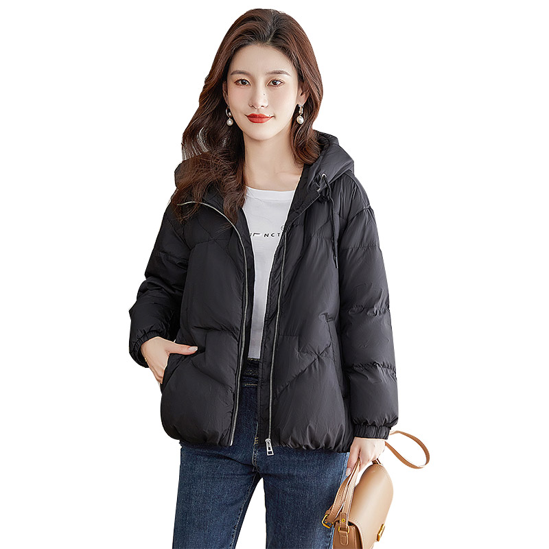 【品牌奥莱】丝柏舍2024春季女保暖抽绳连帽羽绒服S34B5435Y