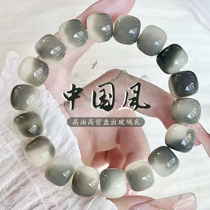 天然菩提根手串学生文玩烟灰渐变飘花绕指柔盘玩菩提子中国风文玩